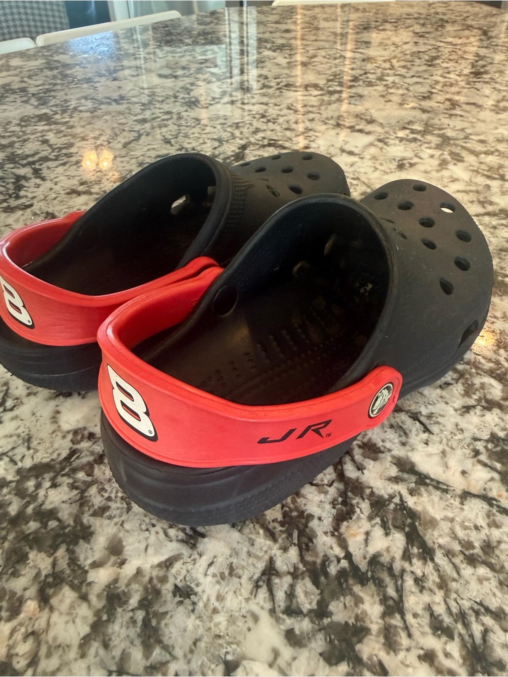 Youth 4-6 Black and Red Dale Earnhardt Jr Crocs